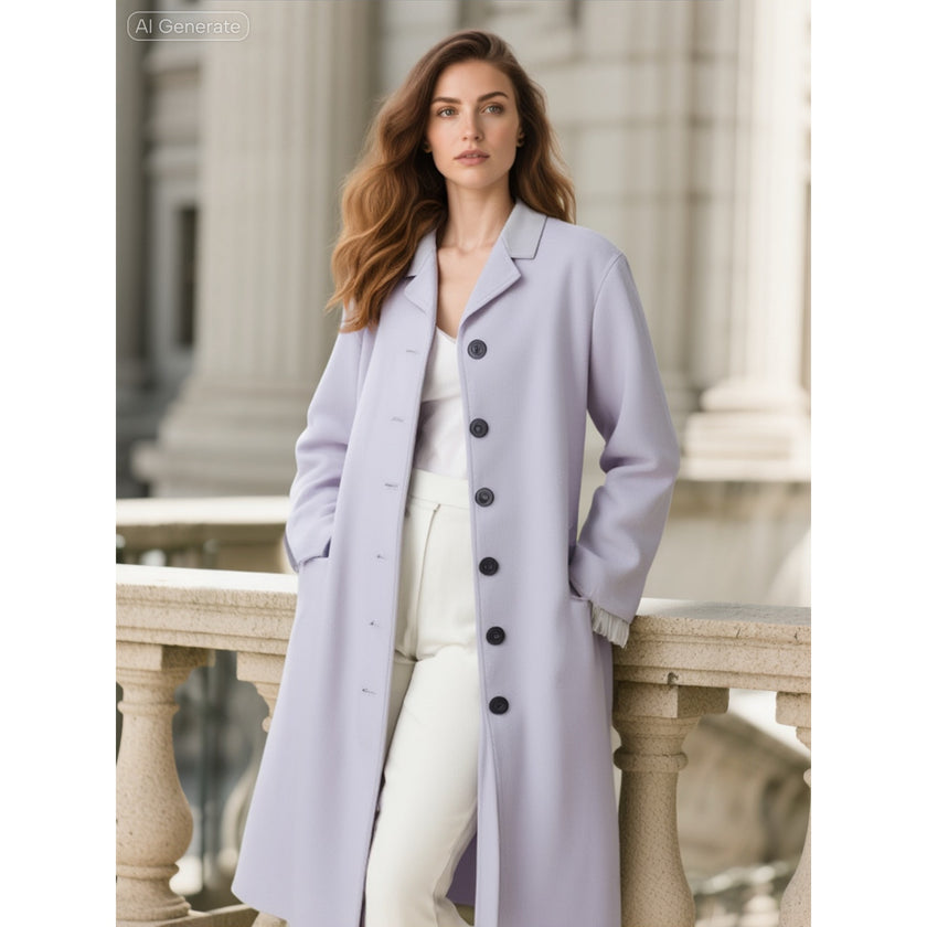 Marni Lilac Wool Cashmere Belted Coat – Made in Italy, Size 40 NWT