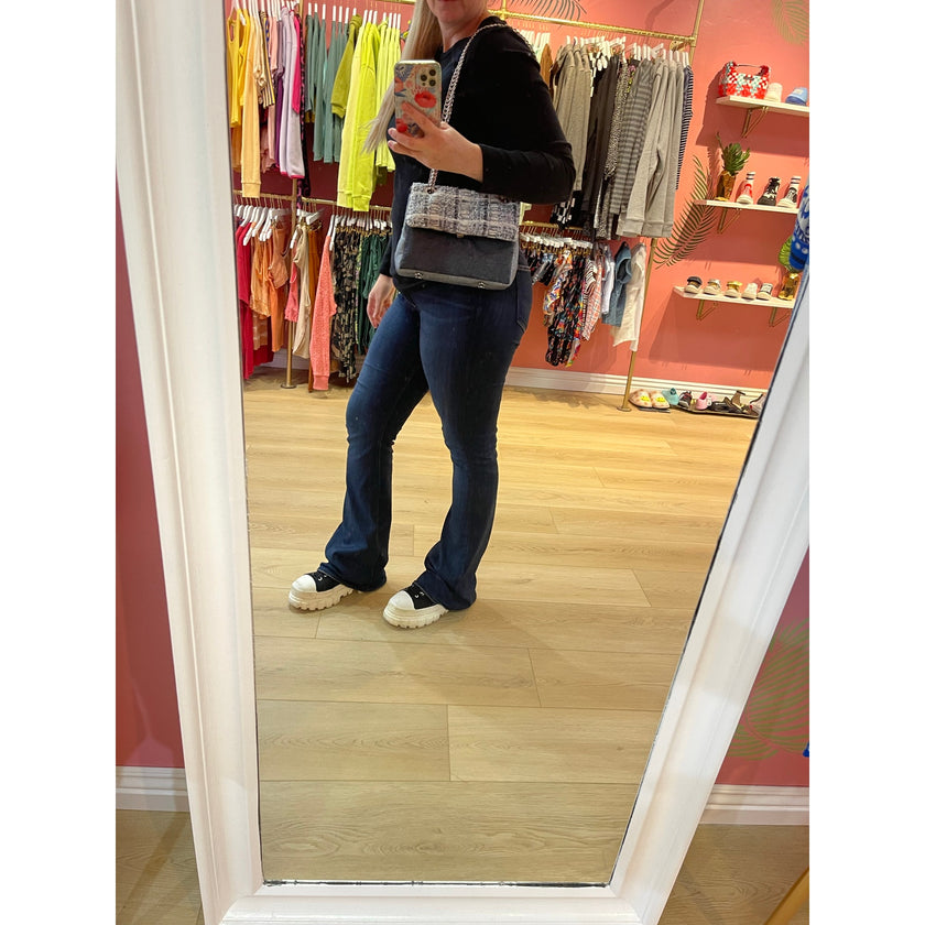 Minime Paris Tweed and Denim Medium Sac NWOT