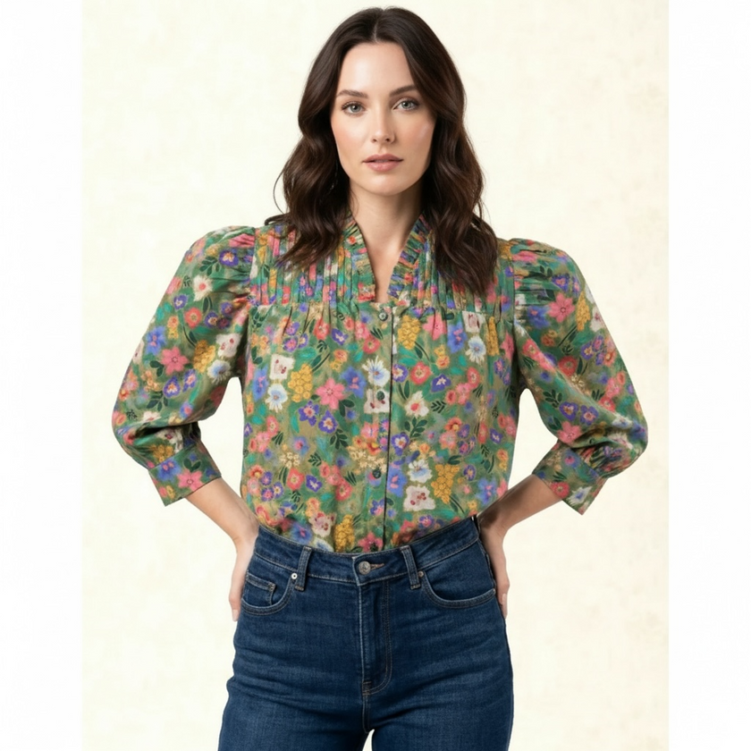 Alto Modas abstract floral Juliette blouse, photo 1 of 2