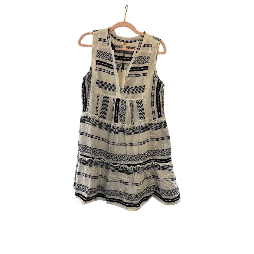 Elan Stripped Sleeveless A-Line Mini Dress, NWT, Size: Large