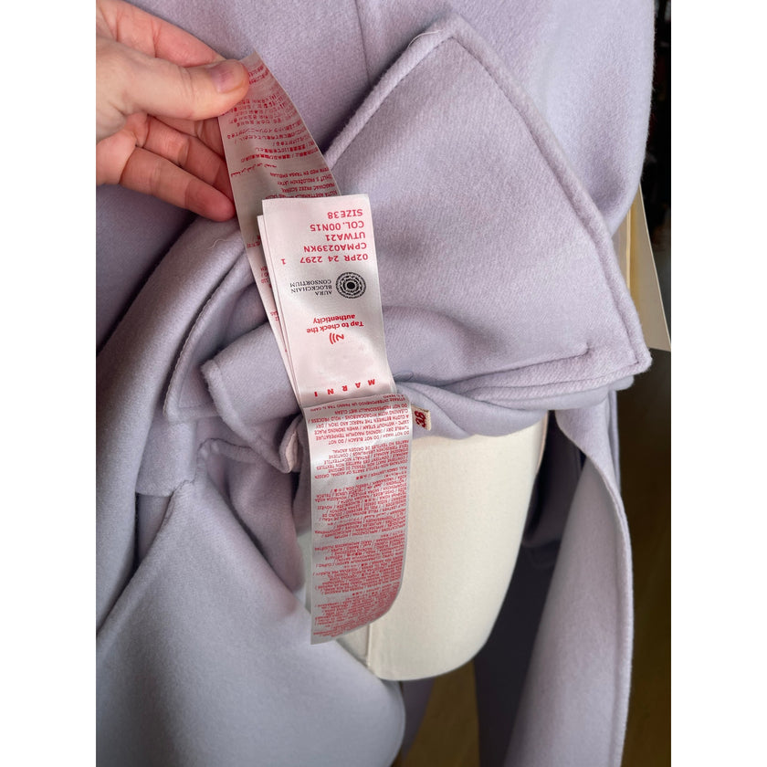 Marni Lilac Wool Cashmere Belted Coat – Made in Italy, Size 40 NWT