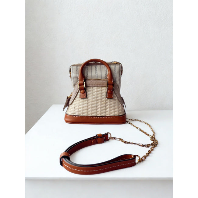 Maison Margiela 5AC Classique Baby Top Handle Bag NWT Raffia Beige