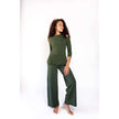 Yoga Democracy, Open Shoulder Top, Forest Green