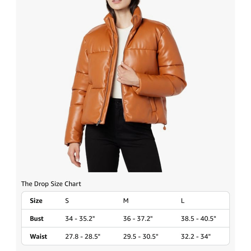 The Drop Priscilla Vegan Leather Puffer NWT