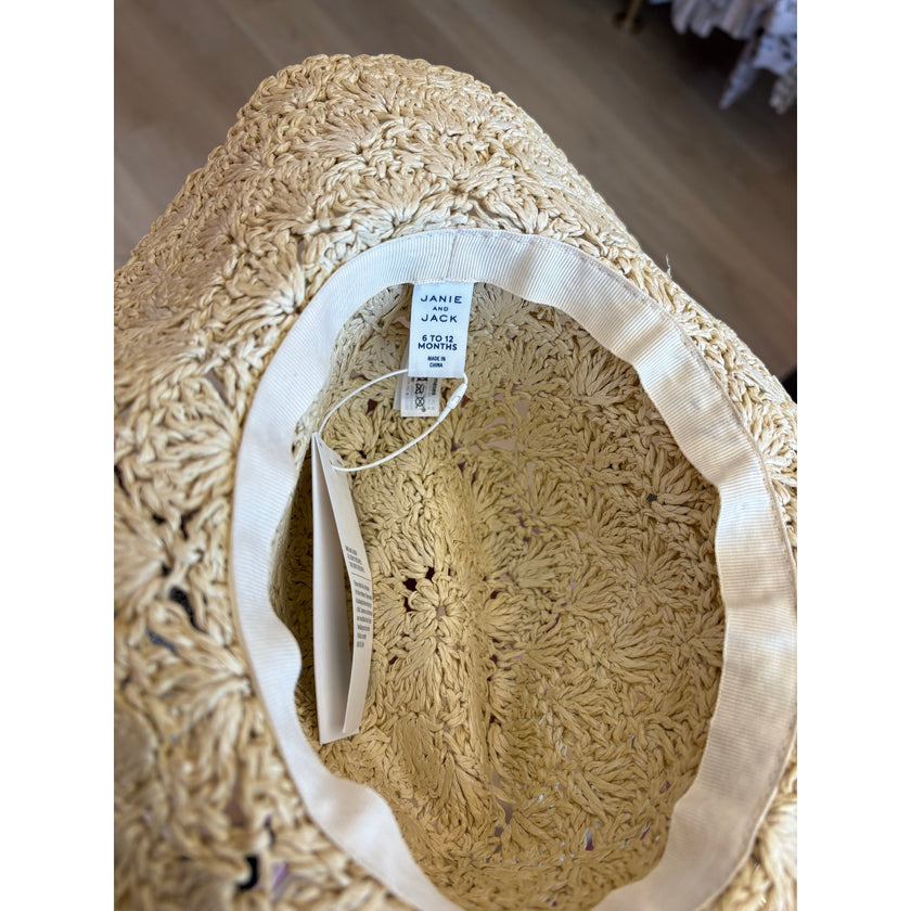 Janie and Jack Crochet Straw Sun Hat, NWT, 6-12 Months