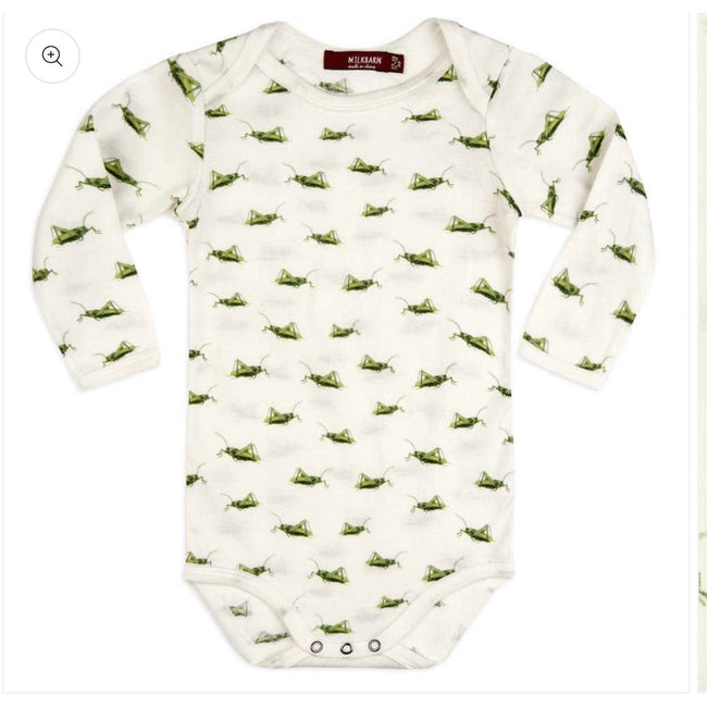 Milkbarn Organic Long Sleeve One Piece, Grasshopper, NWT