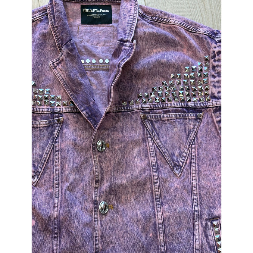 Minime Paris Pink Denim w/ Studs Vest, NWOT