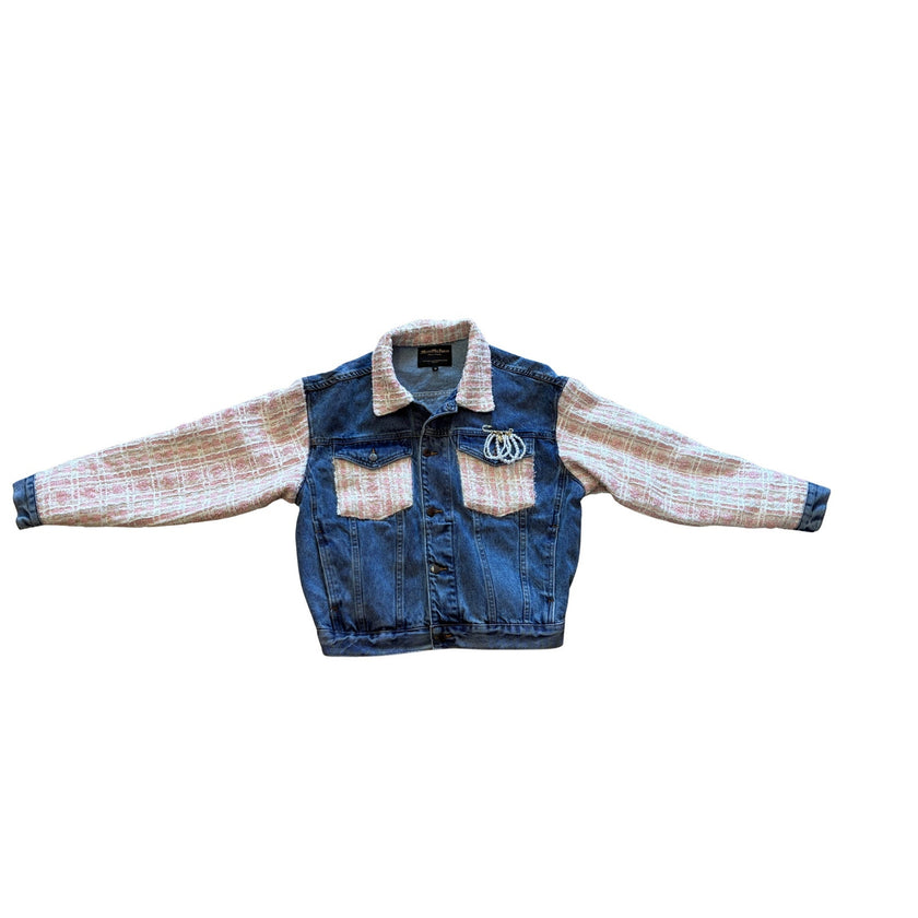 Minime Paris, Denim and Pink Tweed Jacket NWOT Med