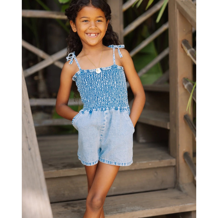 Feather 4 Arrow, Beunch Club Romper, Denim