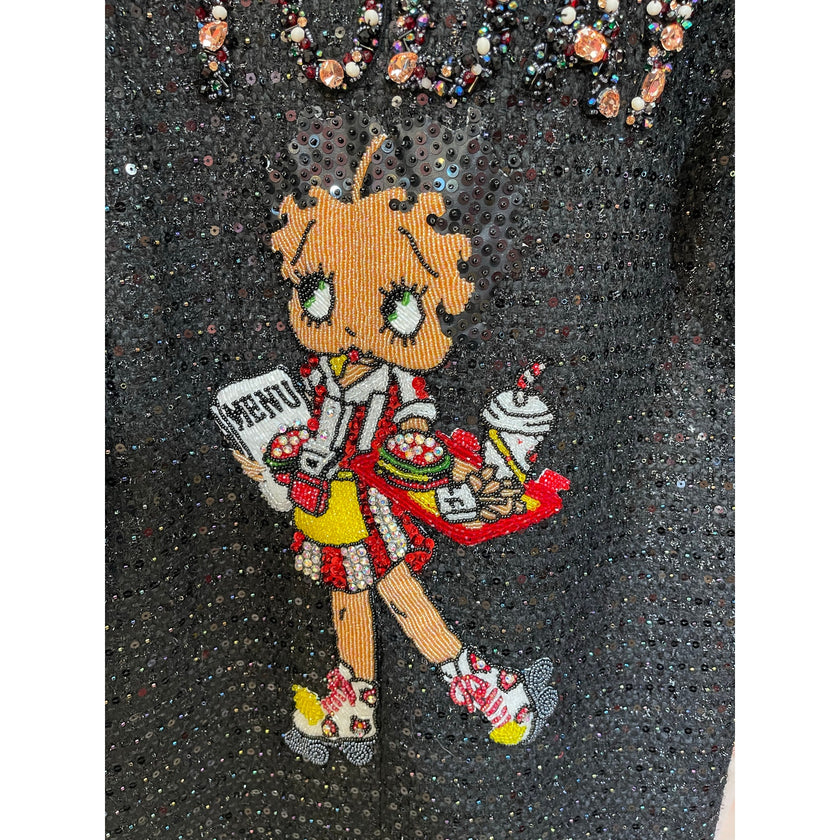 Minime Paris Betty Boop Tweed Long Coat. NWOT Size Med