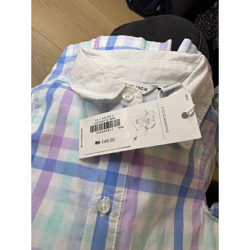 Janie and Jack, Baby Gingham Polo Romper, NWT, Multiple Sizes