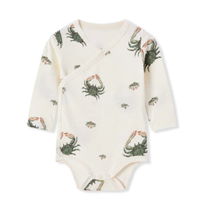 MILKBARN 12-24 months Coastal Crab Stretch Crossover Long Sleeve One Piece NWT