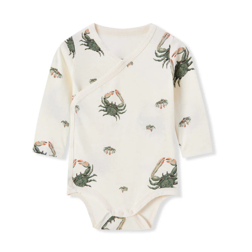 MILKBARN 12-24 months Coastal Crab Stretch Crossover Long Sleeve One Piece NWT
