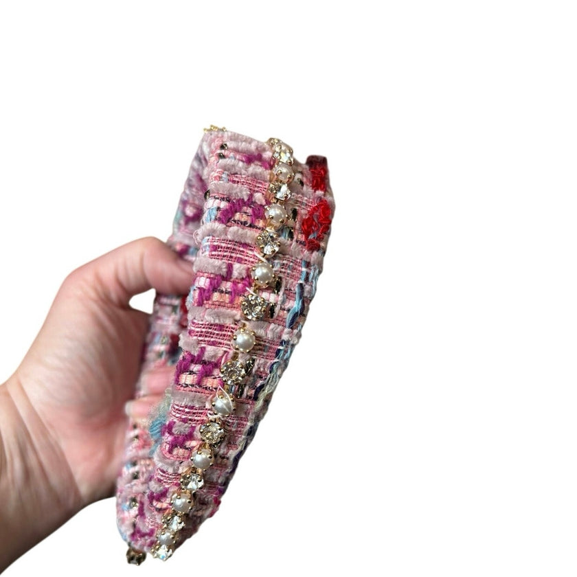 Minime Paris Handmade Headband 3 Rows Pink
