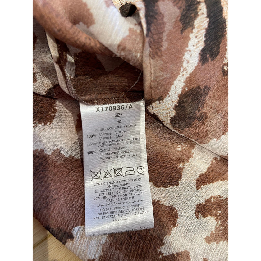 Dahlo Printed Ostrich Feather One Shoulder Top NWT size 42 IT