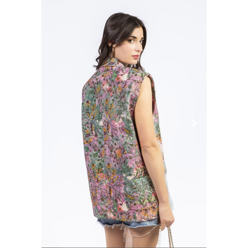 Minime Paris secret garden floral mosaic vest, photo 2 of 5