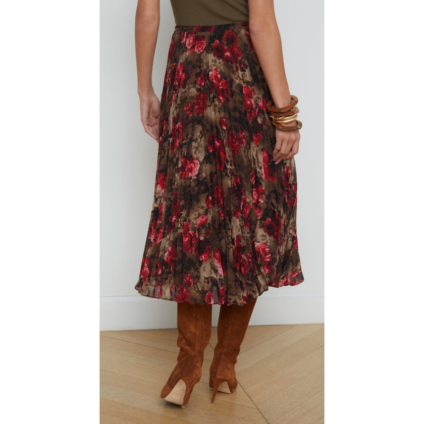 L'Agence Fernanda Pleated Midi Skirt NWT Size 0