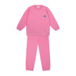 Antebies, Pink Herringbone Sweater and Pants Set w/ Heart Embroidery