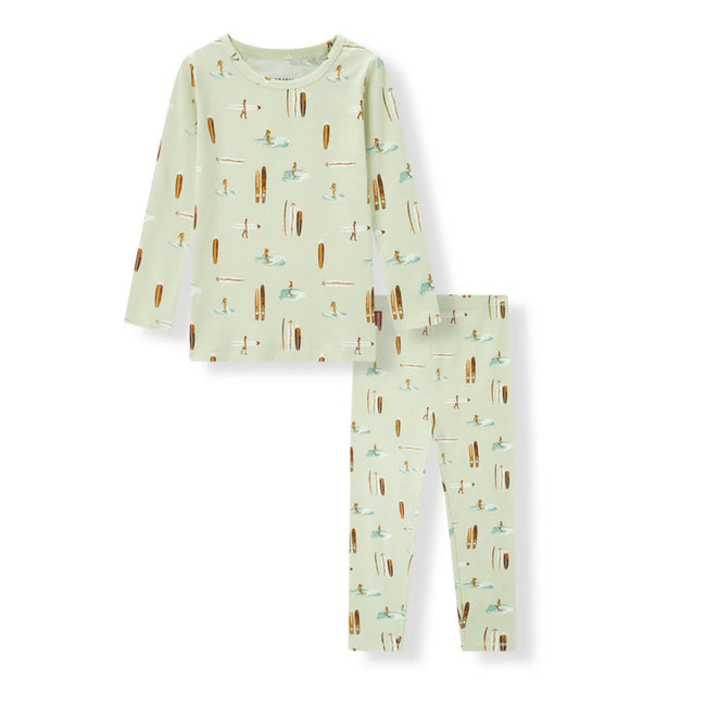 MILKBARN 2T Vintage Surf Stretch Long Sleeve Two Piece Pajama Set NWT