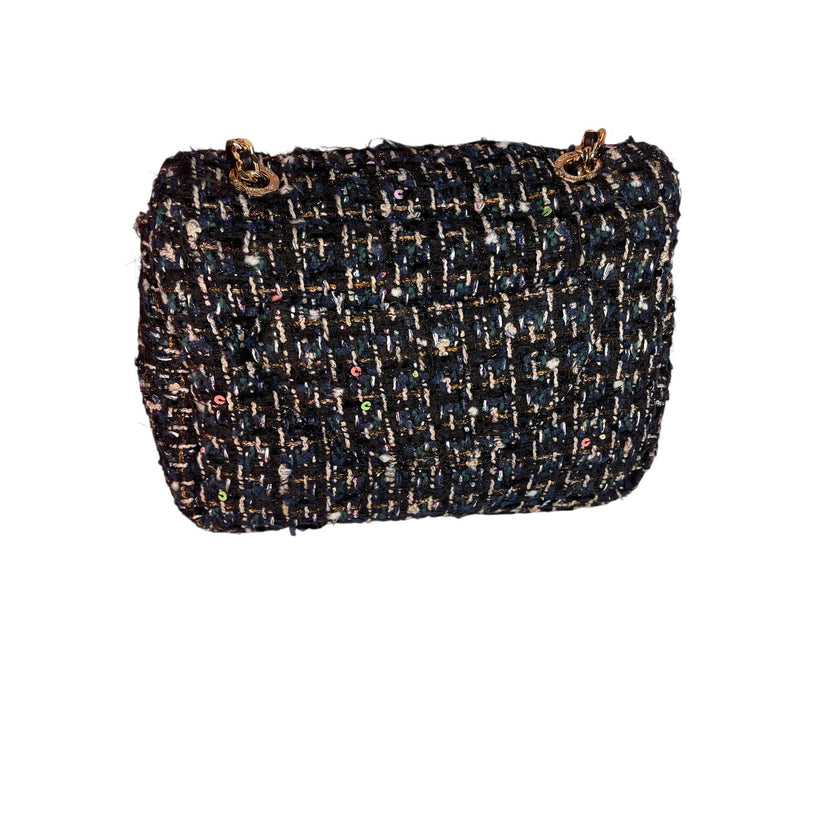 Minime Paris Navy/Gold Tweed XS Sac NWOT
