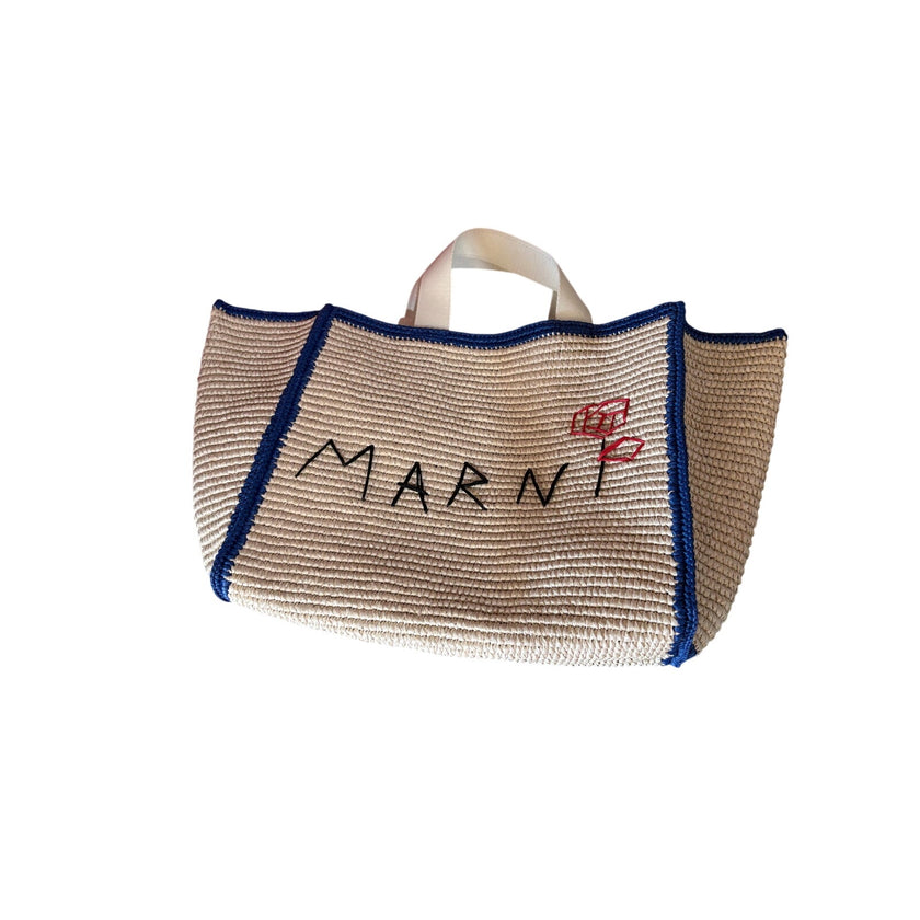 Marni, Mending Woven Faux Raffia Tote, Large, NWT