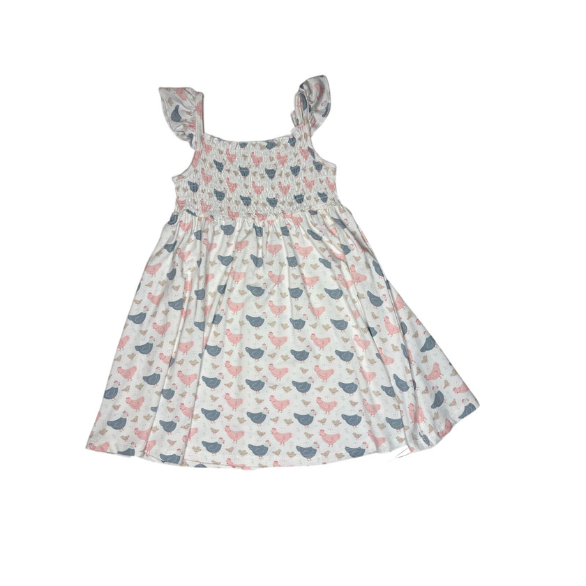 Sweet Bamboo, Pink Farm Hens Smocked Vintage Dress, NWT, 4yrs