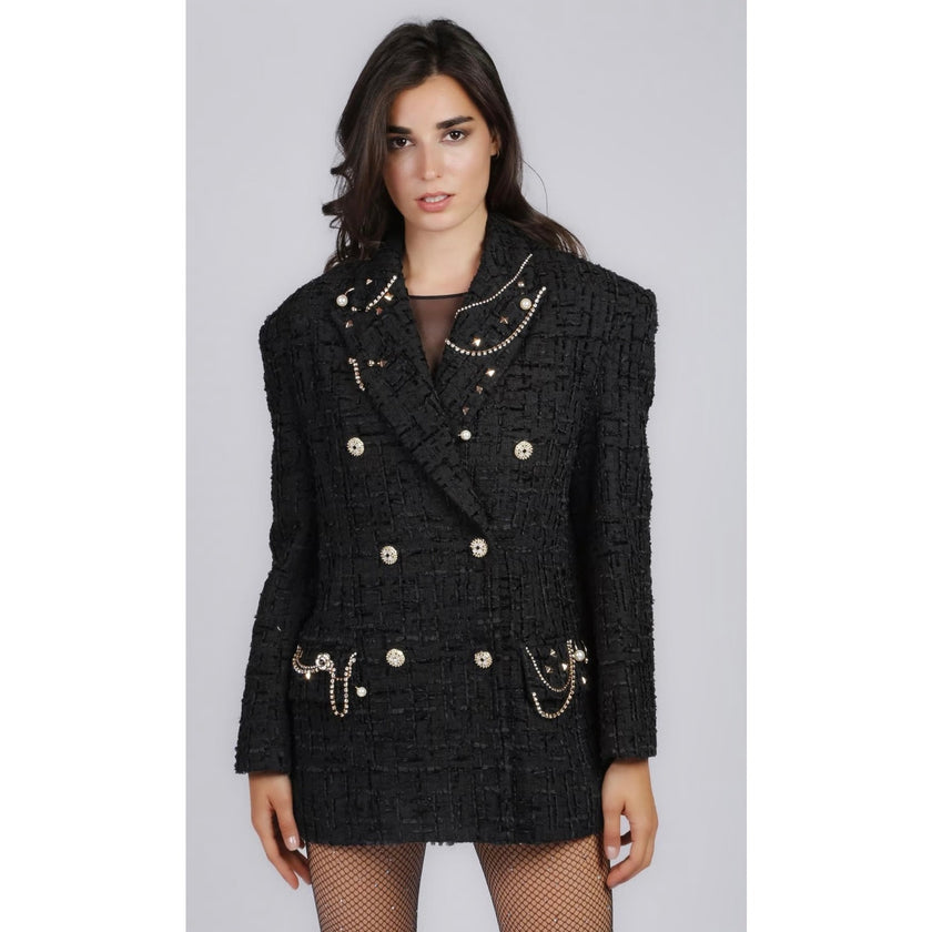 Minime Paris Tweed Oversized Double Breasted Blazer NWOT Large