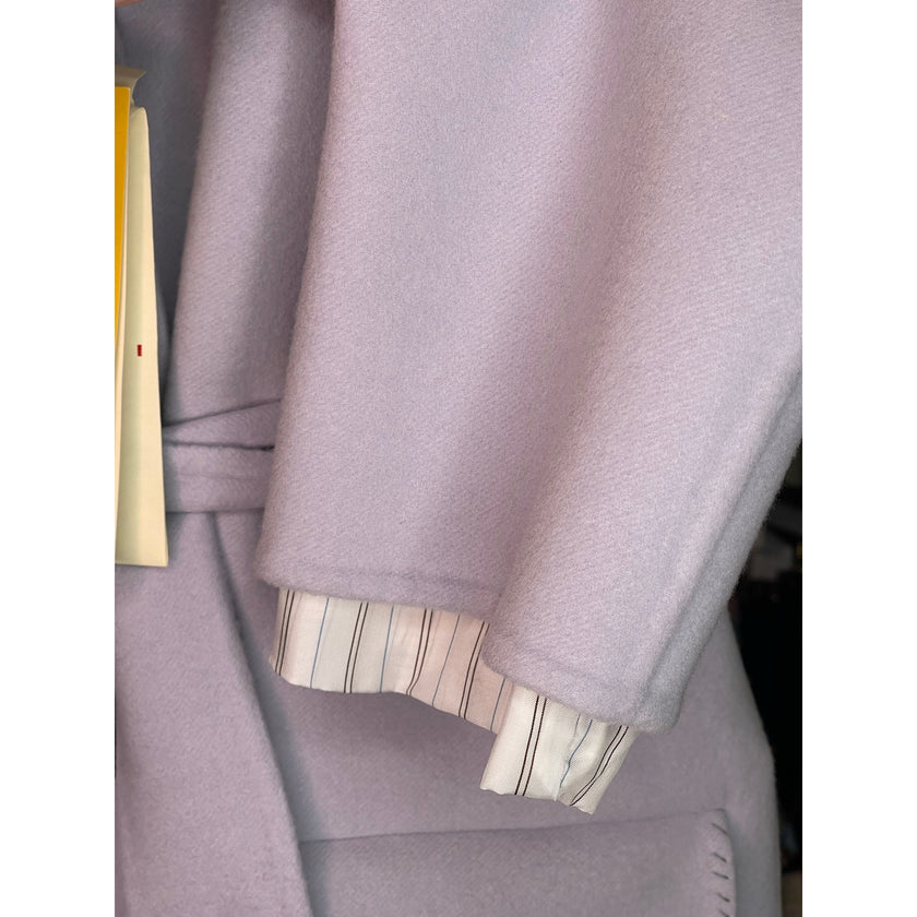 Marni Lilac Wool Cashmere Belted Coat – Made in Italy, Size 42 NWT