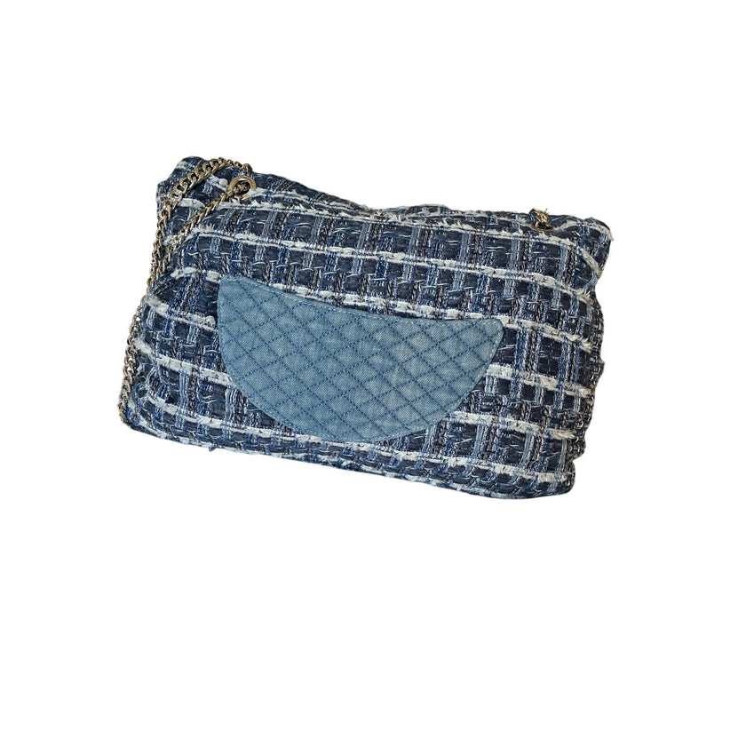 Minime Paris, Haute Denim French Tweed Bag w/ Luxe Details NWOT