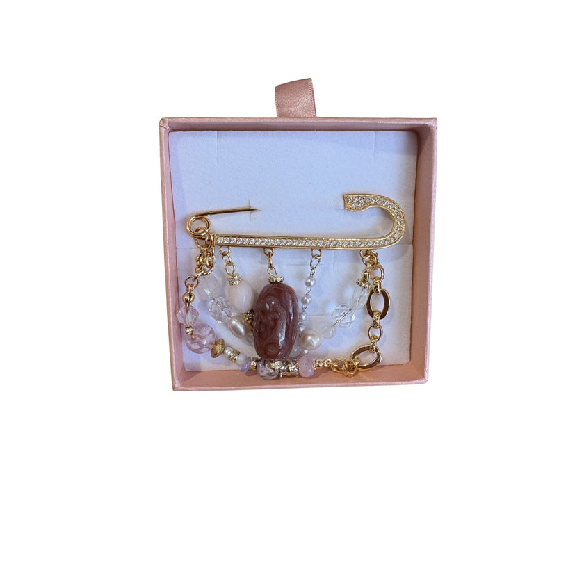 Minime Paris Pink and Gold Brooch