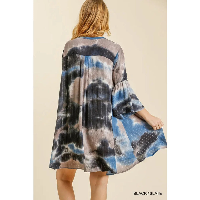 Umgee Tie Dye Bell Sleeve Dress