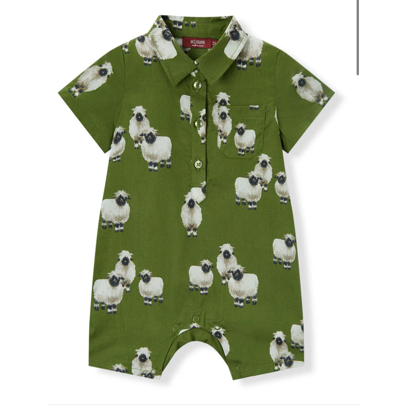 MILKBARN Valais Sheep Collared Shortall NWT 3-6 Months
