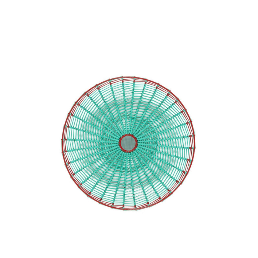 Marni Market Large Basket, Turquoise and Burgundy