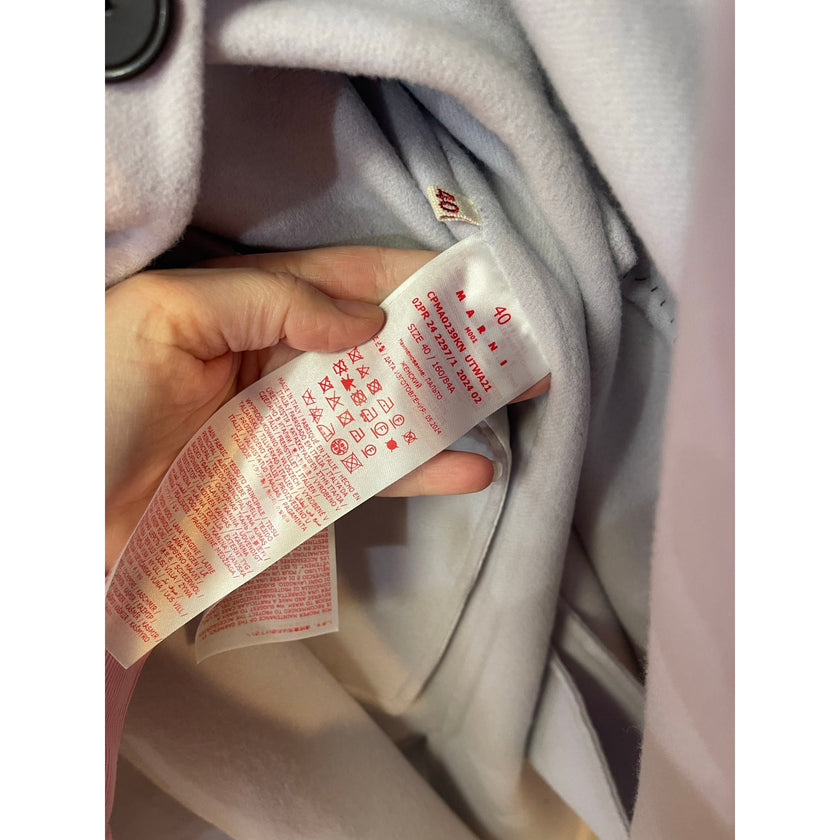 Marni Lilac Wool Cashmere Belted Coat – Made in Italy, Size 40 NWT