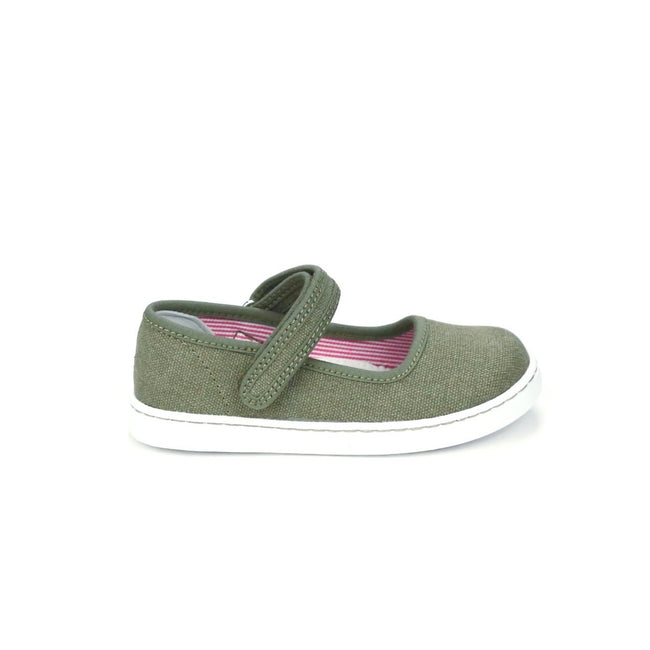 L’AMOUR Jenna Canvas Mary Jane, Moss