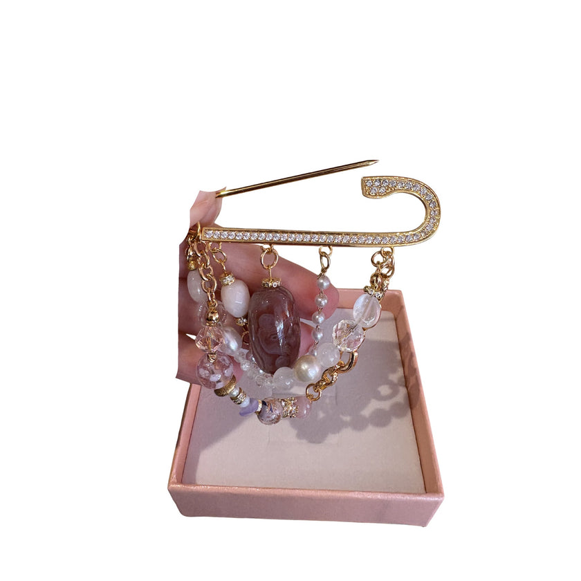 Minime Paris Pink and Gold Brooch