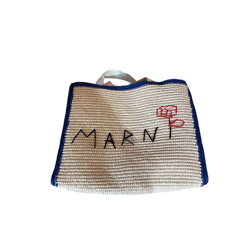 Marni, Mending Woven Faux Raffia Tote, Large, NWT