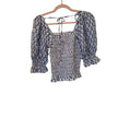 Oliphant Smocked Top, NWT,  Flora Blue