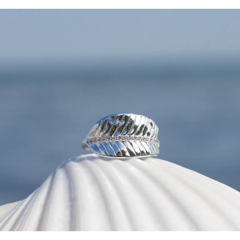 With Love Darling, Ashok Leaf Ring Sterling Silver, NWT