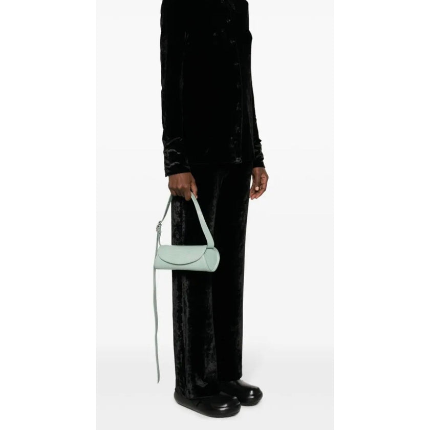 Jill Sander Cannolo Embossed Leather Bag, Mint Green