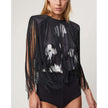 Dahlo Printed Fringe Blouse NWT Size 44