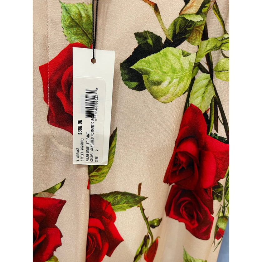 L'AGENCE Pilar Floral Wide Leg Pant, NWT, Size 2