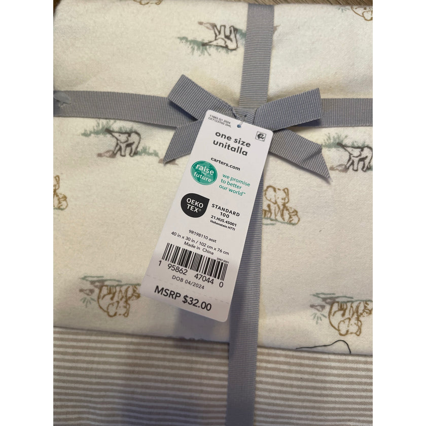 Carter’s 4 Pack Receiving Blankets NWT Cream/Grey
