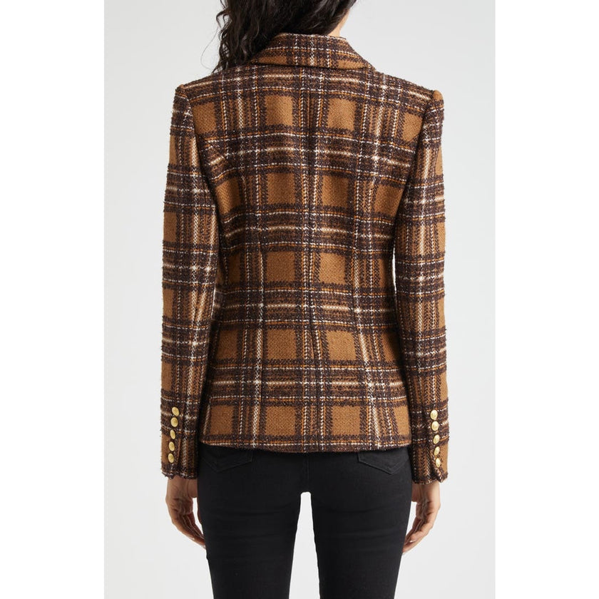 L’AGENCE Kenzie Plaid Tweed Double Breasted Blazer – Size 10– NWT