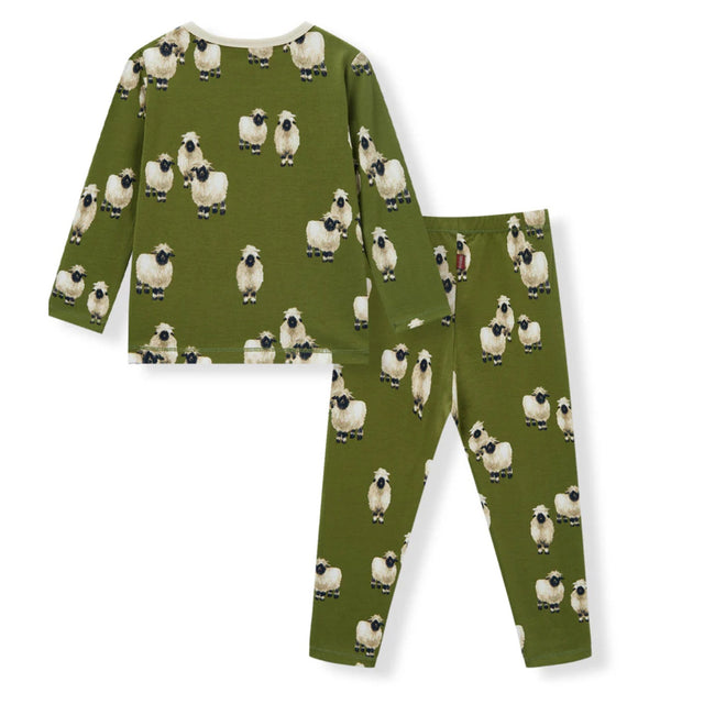 MILKBARN 12-18 Months Valais Sheep Stretch Long Sleeve Two Piece Pajama Set NWT