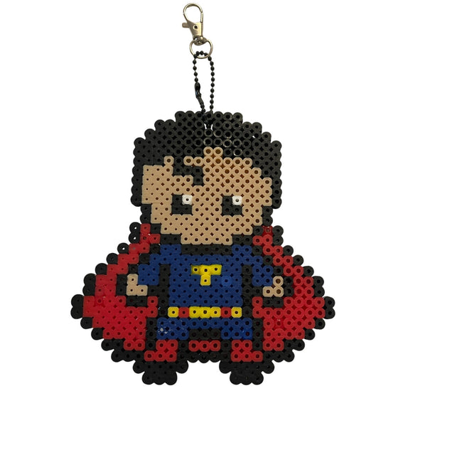 Handmade Fuse Bead Superhero Keychain