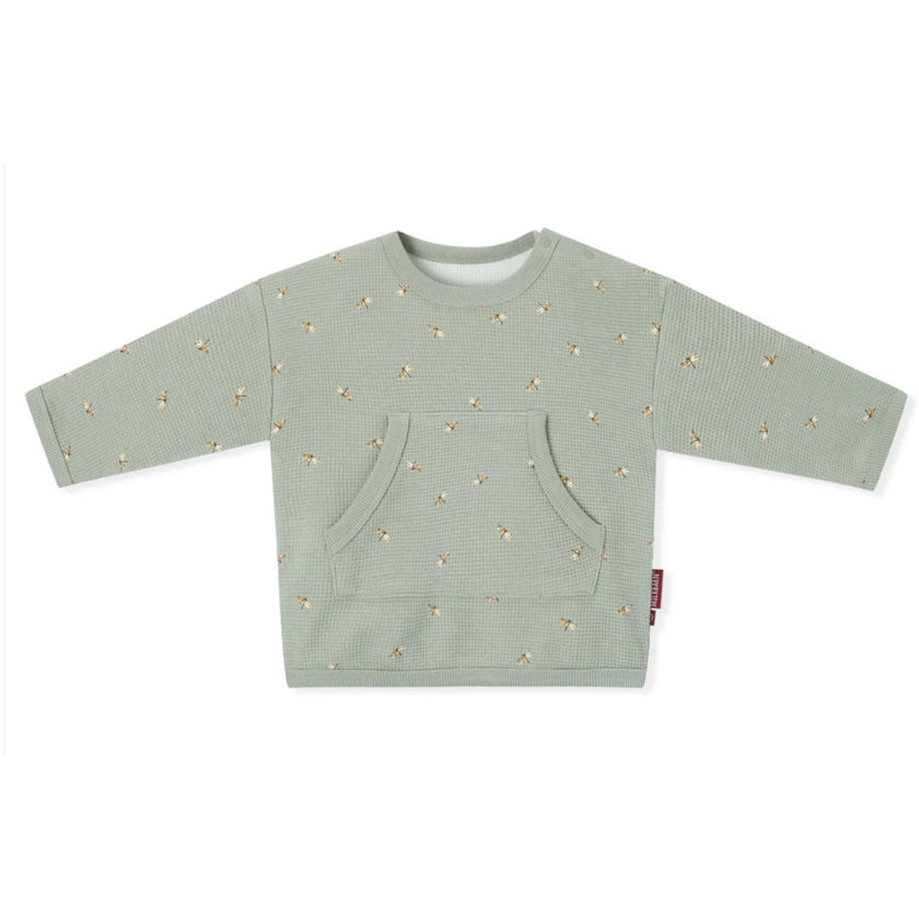 MILKBARN 3-4T Dragonfly Waffle Knit Printed Sweater NWT