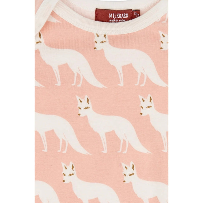 Milkbarn, Organic One Piece, Pink Fox, 12-18 Months, NWT
