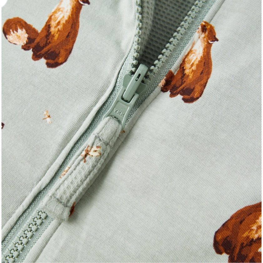 MILKBARN Fox and Dragonfly Reversible Waffle Knit Hooded Jacket NWT 2T/3T