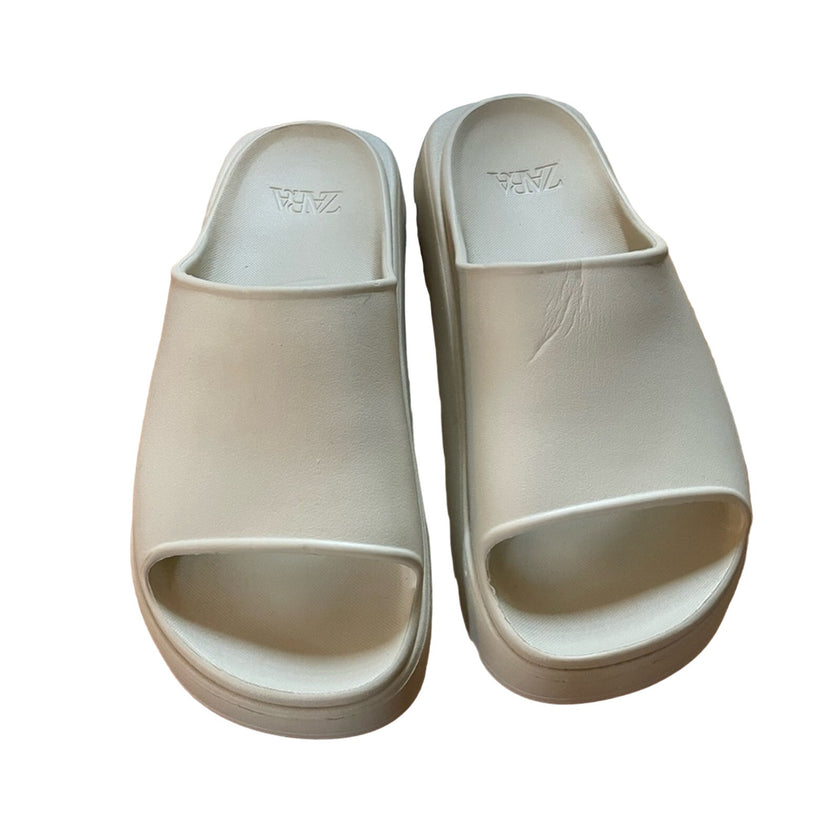 Zara Ivory Foam Sandals Size 40